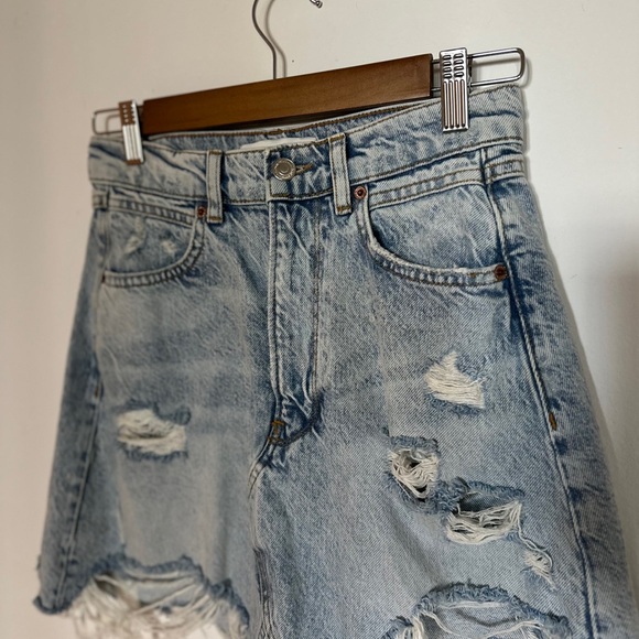 Distressed Denim Skirt - Picture 2 of 6